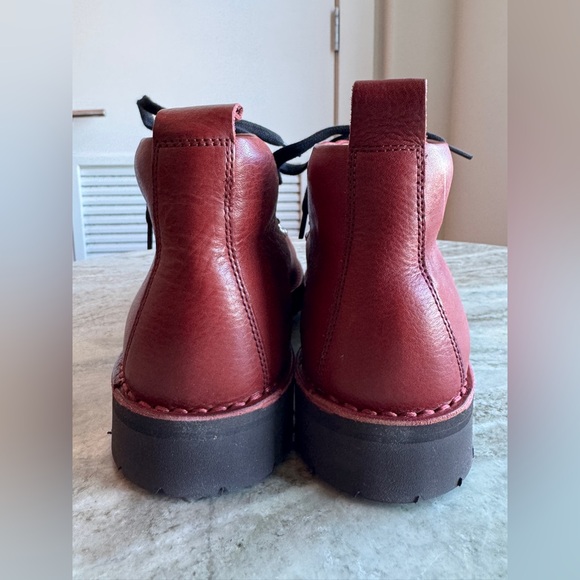 New Men's Fracap M120 Boots Commando Sole 40 - US 7 Burgundy / Maroon Leather - Picture 6 of 12